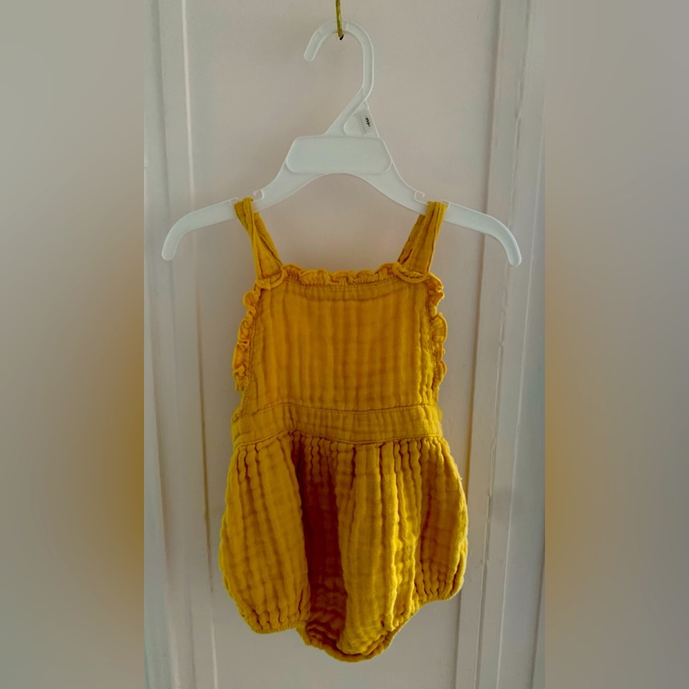 Baby girl Tullabee yellow bubble suit romper